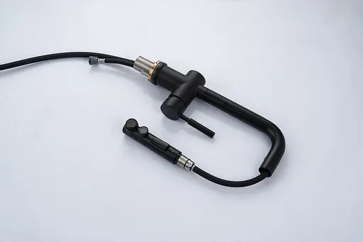 Cмеситель для кухни с выдвижным изливом черный Nett FBL-34 Черный - фото 9