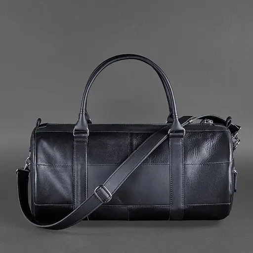 Шкіряна сумка Harper темно-синя краст - фото 8