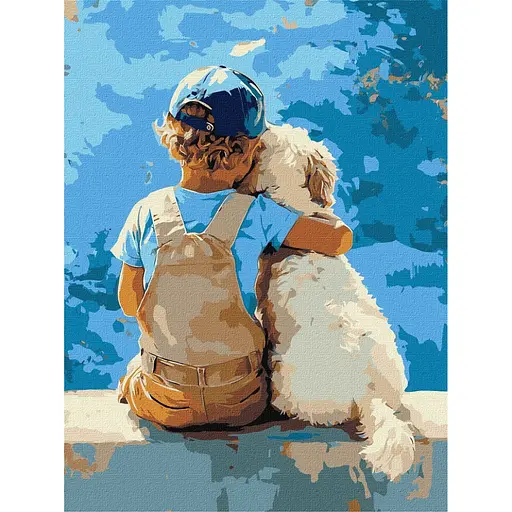 Картина по номерам "Мальчик и пес" ©art_selena_ua Ideyka KHO8639, 30x40 см - фото 1