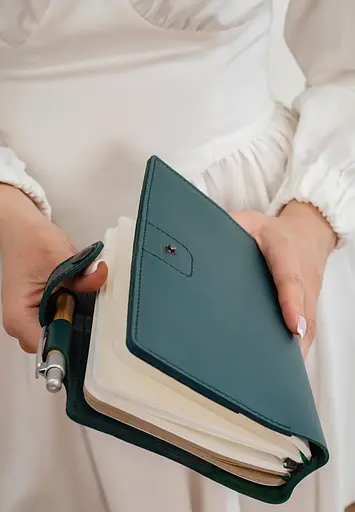 Шкіряний блокнот (Софт-бук) 4.0 зелений Краст - фото 9