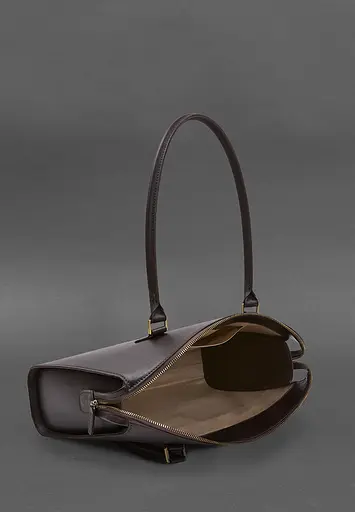 Жіноча шкіряна сумка Business темно-коричнева Краст - фото 6