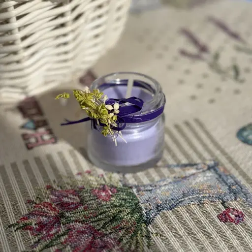 Пасхальная свеча фиолетовая в баночке маленькая MIS LT - фото 1