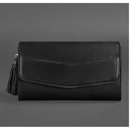 Шкіряна жіноча сумка Еліс чорна crazy horse - фото 1