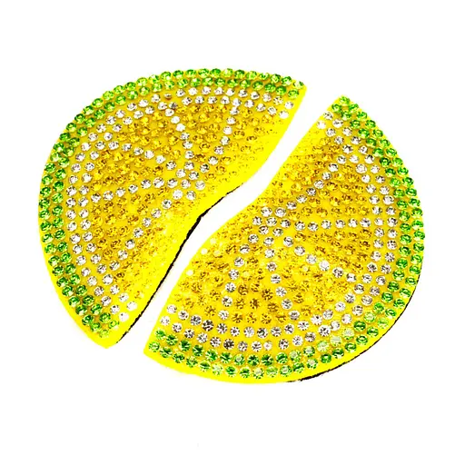 Зажим для волос Лимон в камнях La-beauty 1200-203-5, 2 шт - фото 1