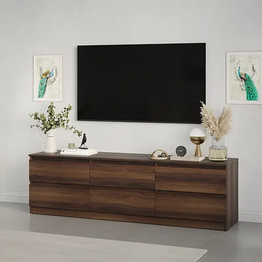 Тумба під телевізор MebelStar Нео 6Ш 180x43x53 см Дуб бурштиновий (MBS-1296)