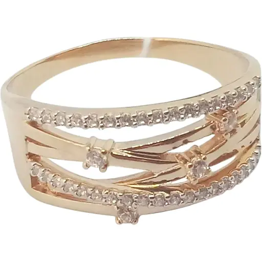 Золотое кольцо Столичная Ювелирная Фабрика с фианитами. 140531 19,5