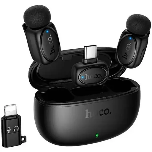 Мікрофон Hoco Graceful Wireless Microphone (iP/Type-C) L19 2.4GHz, 3-4h, 10-15m - фото 1