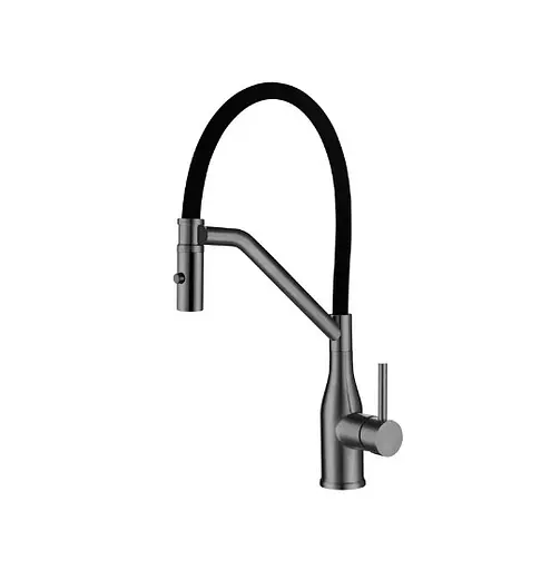 Змішувач для кухні Koer KI-70026-07 з чорним силіконовим виливом (KR5211) - фото 1