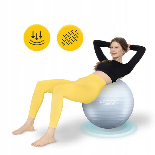 М'яч для фітнесу (фітбол) 4FIZJO 55 см Anti-Burst Grey (P-5905973404747) - фото 5