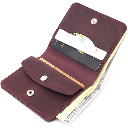 Женское кожаное портмоне Shvigel 9.3х9.5х1.3 см acs0022836 - фото 4