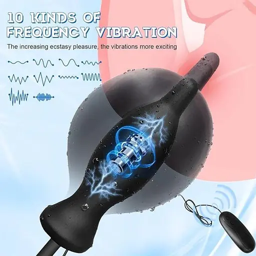 Надувной анальный расширитель с вибрацией 3,8 см х 7 см, 10 режимов - фото 5