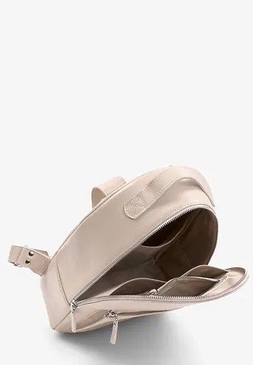 Кожаный рюкзак Groove M светло-бежевый - фото 5