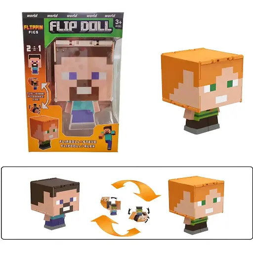 Фигурка-перевёртыш Minecraft Стив и Алекс 2в1 (A111) - фото 4
