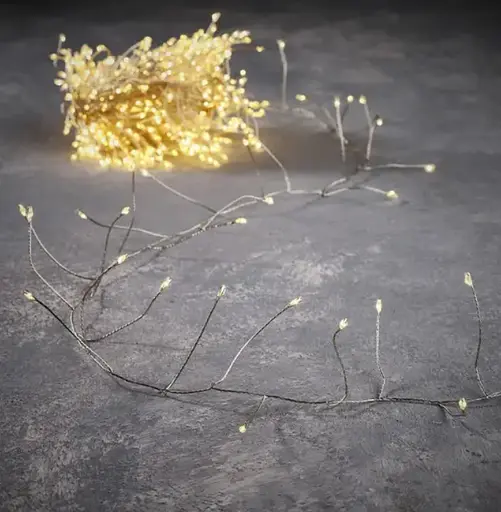 Світлодіодна дротяна гірлянда OK Led Крапелька роси Їжачок 2.5 м 50 Led Батарейки Warm White - фото 4