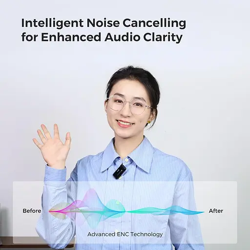 Беспроводной микрофон NearStream AWM20T с шумоподавлением, HD-экран, 200-метровая передача, 7-часов, 7-канальный аккумулятор - фото 8