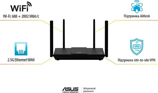 Роутер-маршрутизатор WiFi7 - Asus RT-BE50 (90IG09U0-MO3S00) BE36000 - фото 7