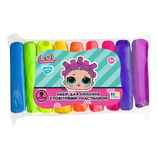 Набір для ліплення з повітряним пластиліном L.O.L. Surprise! LOL70193, 9 кольорів неон