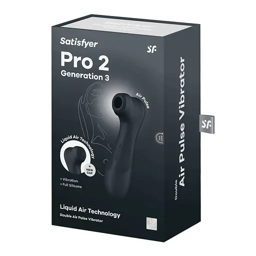 Вакуумний стимулятор клітора з вібрацією Satisfyer Pro 2 Generation 3 with Liquid Air чорний - фото 5