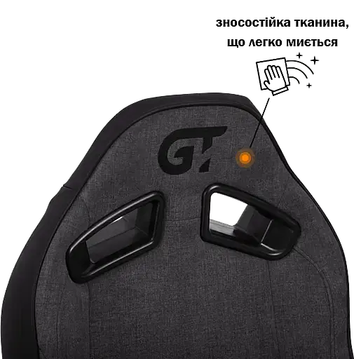 Геймерське крісло GT Racer чорне з темно-сірим (X-8009 Fabric Dark Gray/Black XL) - фото 6