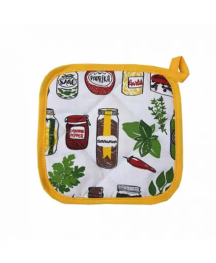 Прихватка Прованс Специи, 20х20 см, белый с желтым (21883)
