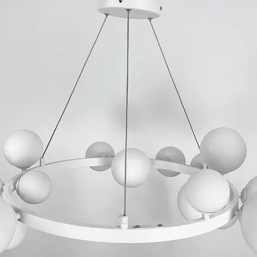 Кольцевая люстра с 15 белыми плафонами в белом корпусе Ст. AT 32/15 WT | Line F - фото 2