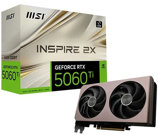 Відеокарта MSI RTX 5060 Ti 16G INSPIRE 2X (RTX 5060 Ti 16G INSPIRE 2X) (GDDR7, 128 bit, PCI-E v5.0 x8) - фото 5