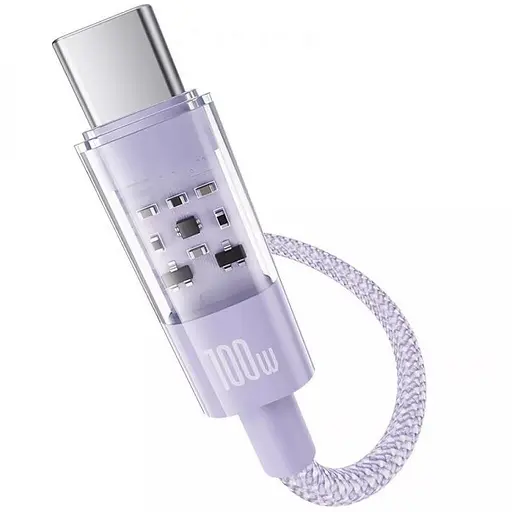 Дата кабель Baseus Gem Fast Charging Type-C to Type-C 100W (1m) (P10373000111) Nebula Purple - фото 3