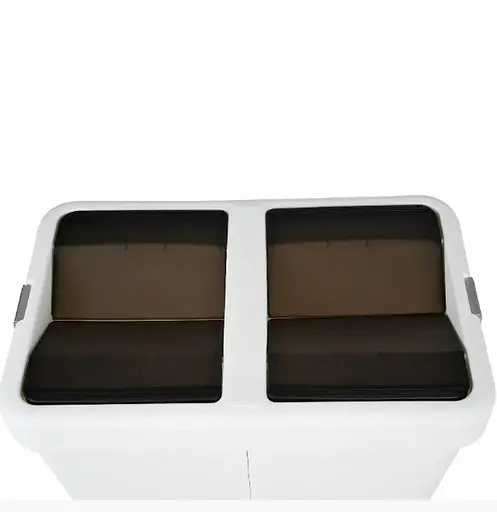 Мусорное ведро Motek на 40 л + 40 л с поворотной крышкой 55х35.5х59 см Белый (COB-414)  - фото 3