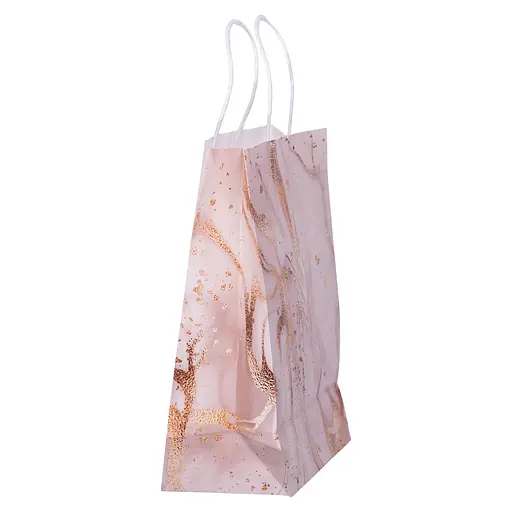 Подарунковий пакет Yiwu  крафтовий 15х8х21 см 12 штук рожевий HP-10359-22P - фото 3