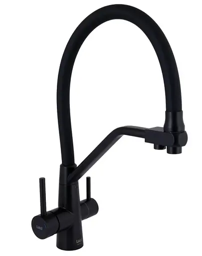 Змішувач для кухні Lidz Aria 020F3 з гнучким виливом з підключенням для питної води LDARI020F3BLA39212 - фото 1