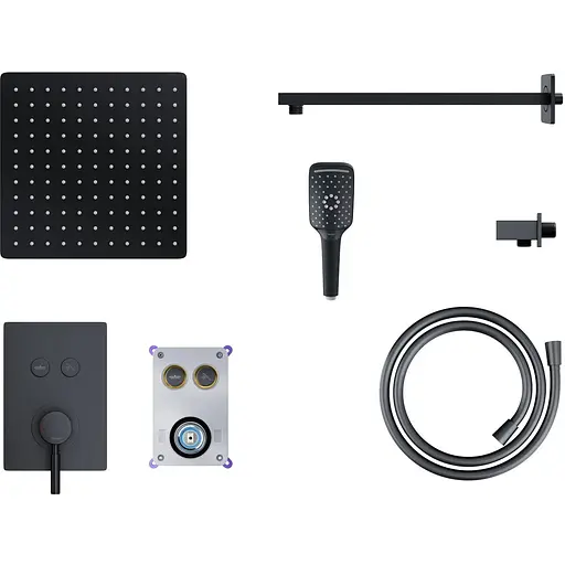Душова система прихованого монтажу Corsan CMZ066MBL black + BOX 646987, Чорний матовий - фото 1