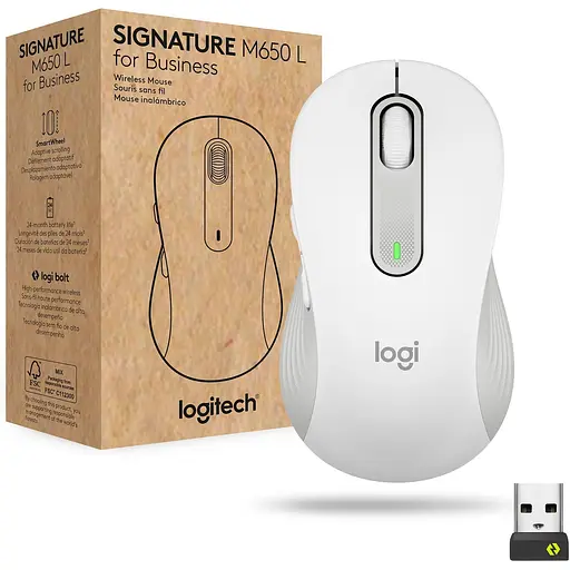 Мышь беспроводная Logitech Signature M650 for Business Large Off-White (910-006349) - фото 2