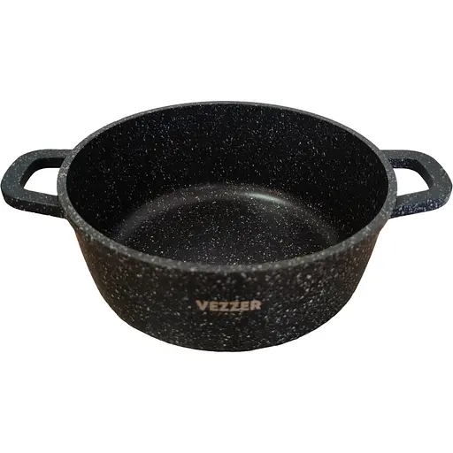 Уцінка. Каструля Vezzer з кришкою та силіконовими накладками на ручки 20 см 2.5 л чорна (VZ8004) - фото 3