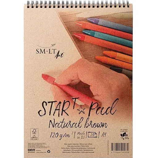 Альбом для эскизов на спирали SM-LT Art STAR T (Kraft) А4 125г/м2 20л коричневый цвет - фото 1