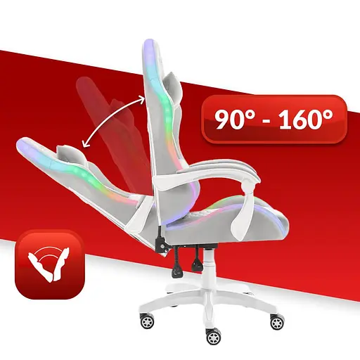 Компьютерное кресло Hell's HC-1000 Grey LED (тканина) - фото 4