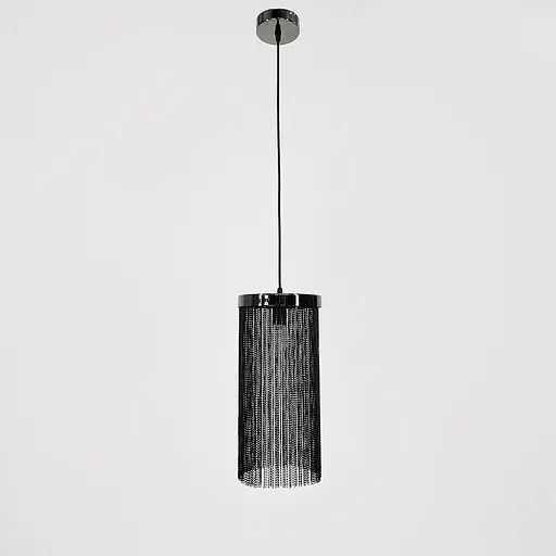 Подвес в черном хромированном корпусе с металлическими цепочками | Line F | Арт. MJ190/1 BK - фото 8