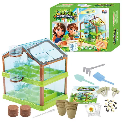 Ботанічні експерименти 18415 4FUN Game Club, теплиця, насіння, інструменти, в коробці (6945717414013) - фото 1