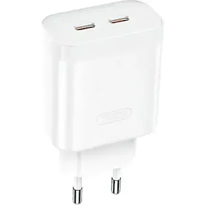 Зарядний пристрій XO L105 35 W 2 порти Dual Port Fast Charger Type-c адаптер блок - фото 1