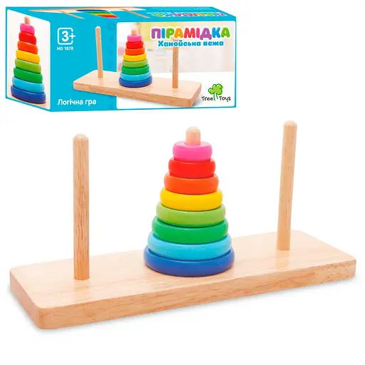 Деревянная игрушка Пирамидка Limo Toy MD 1870, 8 колец - фото 1