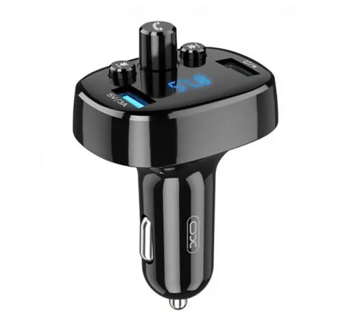 FM-трансмітер XO BCC02 car charger 3.1A Bluetooth + FM + USB Charging Чорний - фото 1