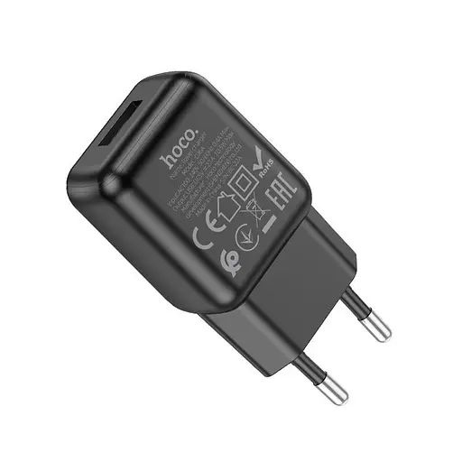 Зарядный блок - сетевой адаптер HOCO single port charger C96A 1USB 2.1A черный - фото 6