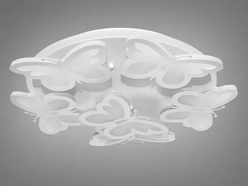 Біла пристельова LED люстра метелики з пультом та підсвіткою, 105W - фото 3