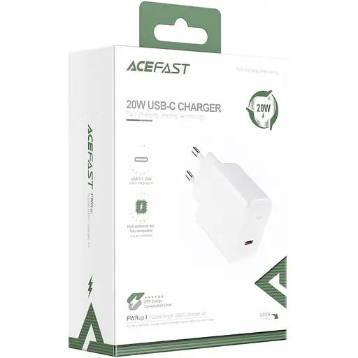 МЗП Acefast A1 PD20W single USB-C White - фото 3
