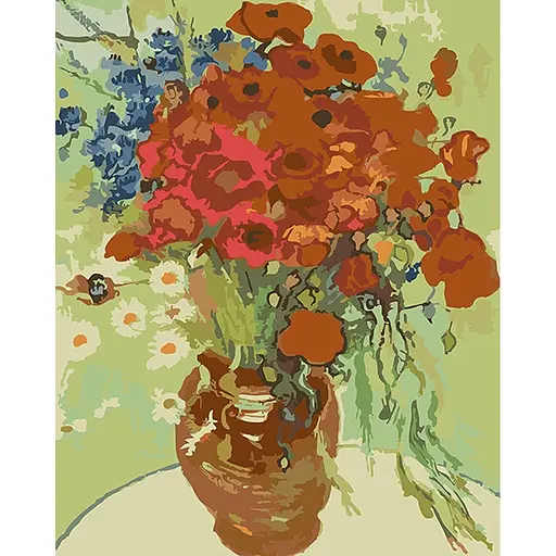 Алмазна мозаїка Маки та ромашки.Худ. Vincent van Gogh 40*50 смзі стразами на підрамнику повна викладка - фото 1