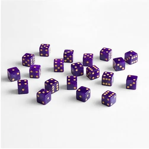 Набір кубиків Q-Workshop Full Pack D6s: Shimmering Purple&Gold (20 шт.) (S20605) - фото 3