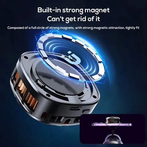 Кулер з екраном активне охолодження для телефону / планшета Memo CX06 з магнітним і механічним кріпленням Black (18512) - фото 7