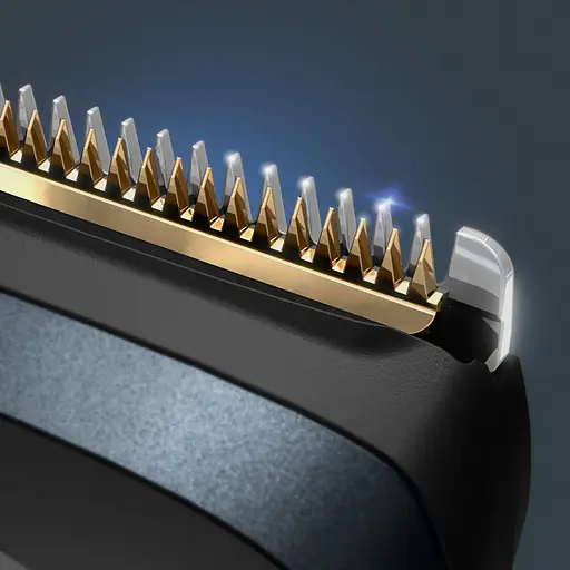 Триммер Rowenta Virtuo для бороды и усов, сеть+акум., насадок-2, чехол, титан.напив., кейс для хранения, черно-синий - фото 4