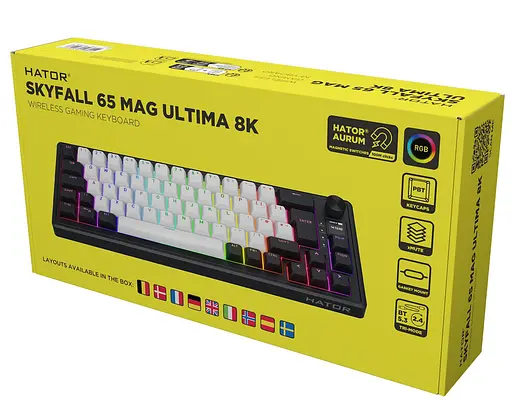 Клавіатура HATOR Skyfall 65 MAG ULTIMA 8K Wireless EU Black White (HTK3860EU) - фото 7