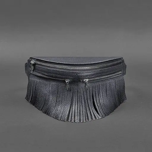 Шкіряна жіноча сумка на пояс Spirit темно-синя - фото 6