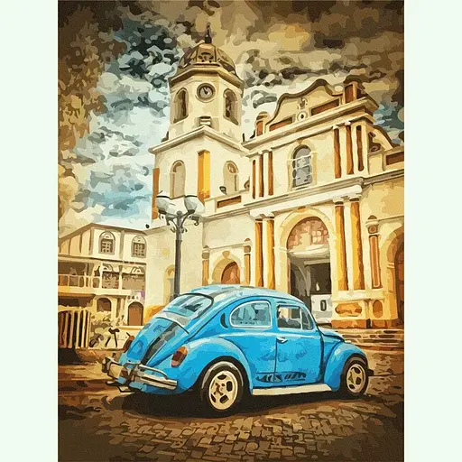 Полотно на картоне с контуром Rosa Start Города №3 30х40 хлопок акрил